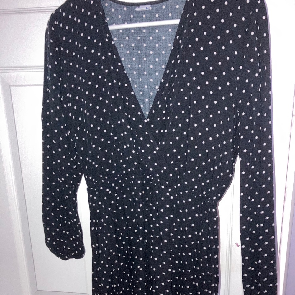 Polka dot Wrap Dress V Neck
